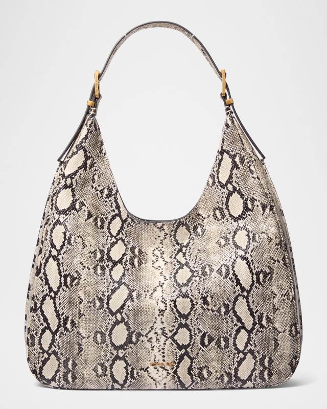 Nolita Large Snake-Print Leather Hobo Bag